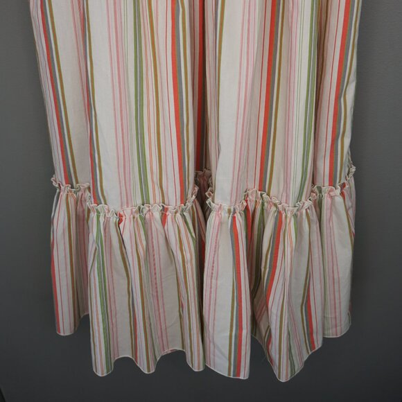 Mystic Sun Strapless Smocked Midi White Striped Sundress with Ruffle Hem size S - Picture 4 of 16